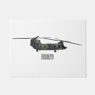 Cartoon van de helikopter van het Chinese leger Deurmat