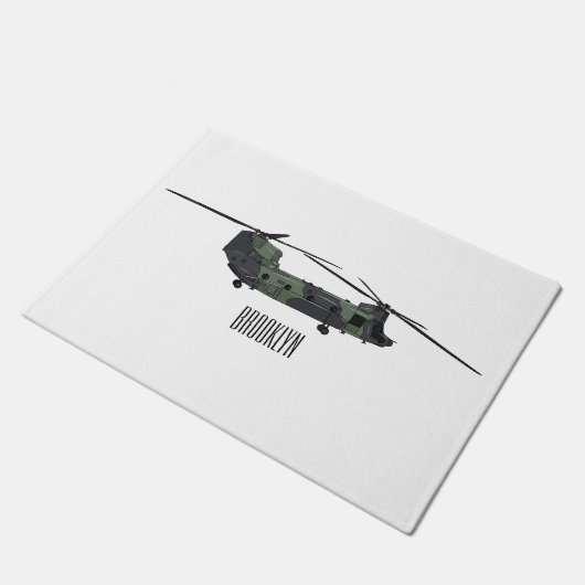 Cartoon van de helikopter van het Chinese leger Deurmat (Schuin)