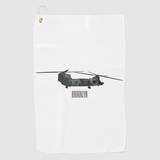 Cartoon van de helikopter van het Chinese leger Golfhanddoek (Voorkant)