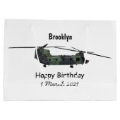 Cartoon van de helikopter van het Chinese leger Groot Cadeauzakje (Achterkant)