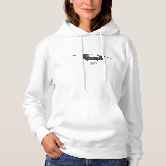Cartoon van de helikopter van het Chinese leger Hoodie (Voorkant)