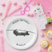 Cartoon van de helikopter van het Chinese leger Papieren Bordje (Feest)