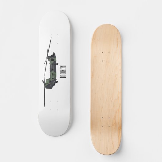 Cartoon van de helikopter van het Chinese leger Persoonlijk Skateboard (Voorkant)