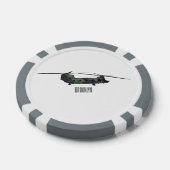 Cartoon van de helikopter van het Chinese leger Poker Chips (Enkel)