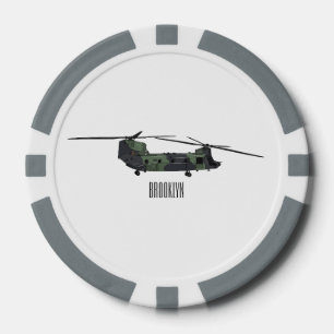 Cartoon van de helikopter van het Chinese leger Poker Chips