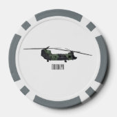 Cartoon van de helikopter van het Chinese leger Poker Chips (Achterkant)