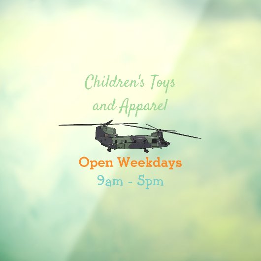 Cartoon van de helikopter van het Chinese leger Raamsticker (Vel 3)