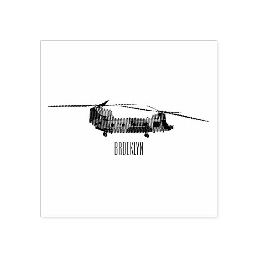 Cartoon van de helikopter van het Chinese leger Rubberstempel (Afrduk)
