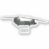 Cartoon van de helikopter van het Chinese leger Sticker (Voorkant)