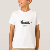Cartoon van de helikopter van het Chinese leger T-shirt (Voorkant)