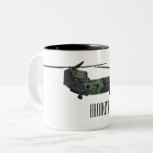 Cartoon van de helikopter van het Chinese leger Tweekleurige Koffiemok (Voorkant links)