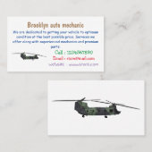 Cartoon van de helikopter van het Chinese leger Visitekaartje (Voorkant / Achterkant)