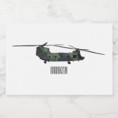Cartoon van de helikopter van het Chinese leger Voedselcontainer Etiket (Enkel label)