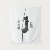 Cartoon van de helikopter van het Chinese leger Wandkleed (Voorkant)