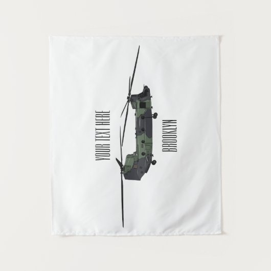 Cartoon van de helikopter van het Chinese leger Wandkleed (Voorkant)