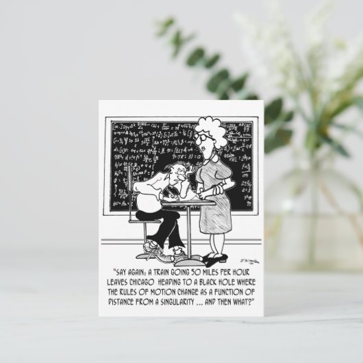 Cartoon van de klasse wiskunde 9478 briefkaart (Staand voorkant)