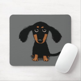 Cartoon van de lange gepaarde dachshund-puppy Cute Muismat