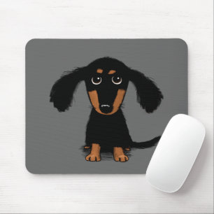 Cartoon van de lange gepaarde dachshund-puppy Cute Muismat