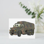 Cartoon van de Military Troop Carrier Briefkaart (Staand voorkant)