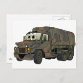 Cartoon van de Military Troop Carrier Briefkaart (Voorkant / Achterkant)