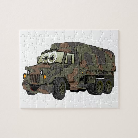 Cartoon van de Military Troop Carrier Legpuzzel (Horizontaal)