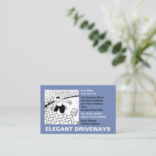 Cartoon van de oprit visitekaartje (Staand voorkant)