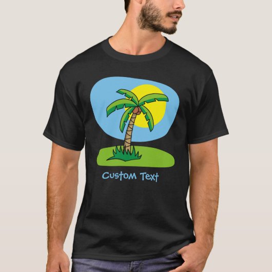 Cartoon van de palmboom T-shirt (Voorkant)