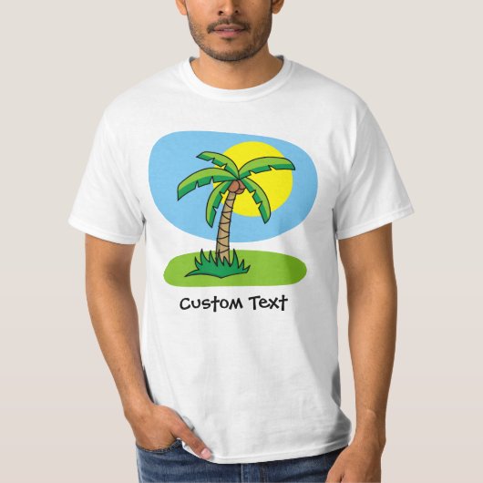 Cartoon van de palmboom T-shirt (Voorkant)