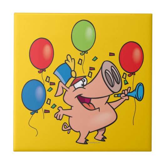 cartoon van de paradefeest tegeltje (Voorkant)