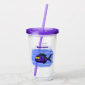 Cartoon van de Piranha-vis Acryl Drinkbeker (Achterkant)