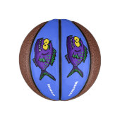 Cartoon van de Piranha-vis Basketbal (Verticaal)