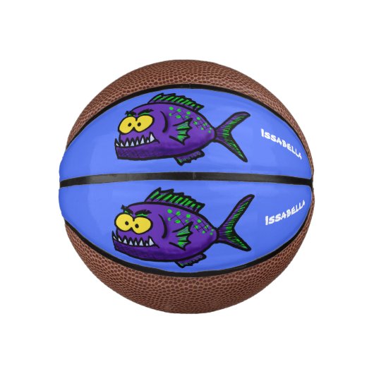 Cartoon van de Piranha-vis Basketbal (Voorkant)