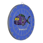 Cartoon van de Piranha-vis Dartbord (Voorkant Links)