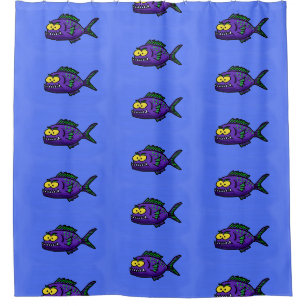 Cartoon van de Piranha-vis Douchegordijn