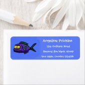 Cartoon van de Piranha-vis Etiket (Insitu)