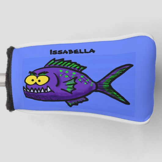 Cartoon van de Piranha-vis Golfheadcover (Voorkant)