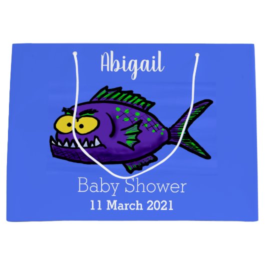 Cartoon van de Piranha-vis Groot Cadeauzakje (Voorkant)