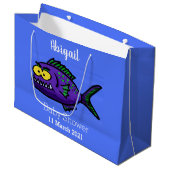 Cartoon van de Piranha-vis Groot Cadeauzakje (Voorkant Gekanteld)