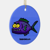 Cartoon van de Piranha-vis Keramisch Ornament (Rechts)