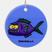 Cartoon van de Piranha-vis Keramisch Ornament (Achterkant)