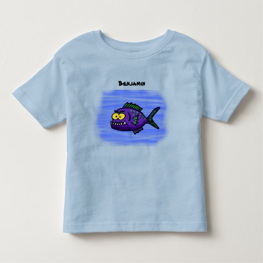 Cartoon van de Piranha-vis Kinder Shirts (Voorkant)