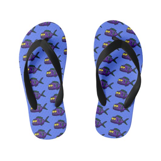 Cartoon van de Piranha-vis Kinder Teenslippers (Voetbed)