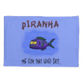 Cartoon van de Piranha-vis Kussensloop (Achterkant)