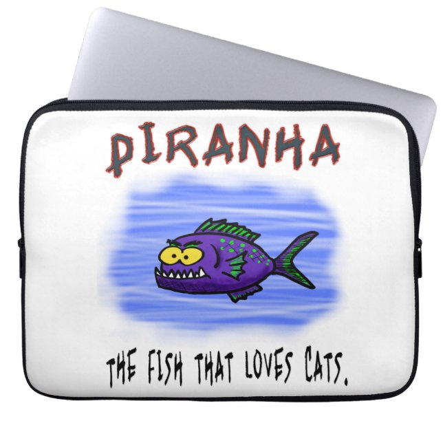 Cartoon van de Piranha-vis Laptop Sleeve (Voorkant)