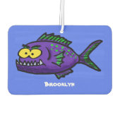 Cartoon van de Piranha-vis Luchtverfrisser (Achterkant)