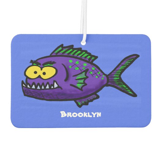 Cartoon van de Piranha-vis Luchtverfrisser (Achterkant)