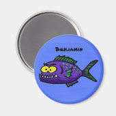 Cartoon van de Piranha-vis Magneet (Voorkant / Achterkant)