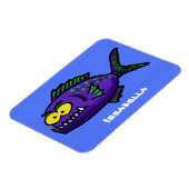 Cartoon van de Piranha-vis Magneet (Linkerzijde)