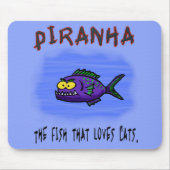 Cartoon van de Piranha-vis Muismat (Voorkant)