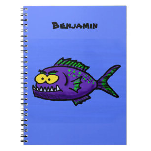 Cartoon van de Piranha-vis Notitieboek